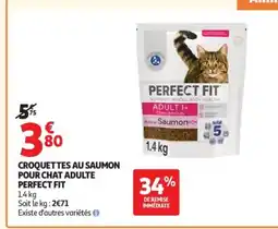 Auchan PERFECT FIT Croquettes au saumon pour chat adulte offre