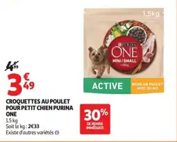 Auchan Croquettes au poulet pour petit chien purina one offre