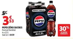Auchan Pepsi zéro sucres offre