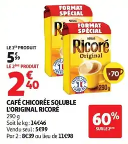 Auchan Café chicorée soluble l'original ricoré offre