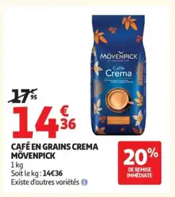 Auchan Café en grains crema mövenpick offre