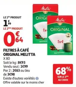 Auchan Filtres à café original melitta offre