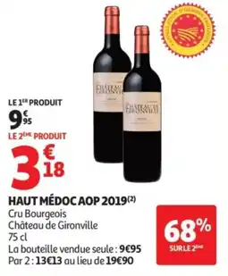 Auchan Haut médoc aop 2019 offre