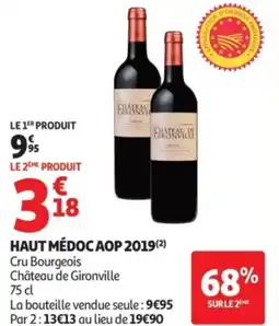 Auchan Haut médoc aop 2019 offre