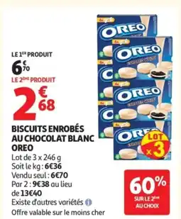 Auchan OREO Biscuits enrobés au chocolat blanc offre