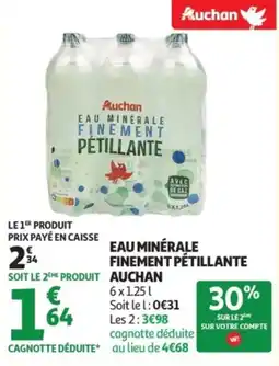 Auchan Eau minérale finement pétillante auchan offre