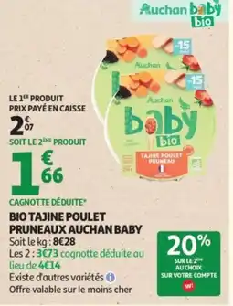 Auchan AUCHAN BABY Bio tajine poulet pruneaux offre