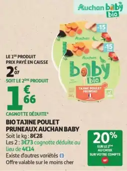 Auchan Bio tajine poulet pruneaux auchan baby offre