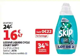 Auchan Lessive liquide cycle court skip offre