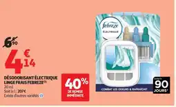 Auchan Désodorisant électrique linge frais febreze offre