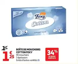 Auchan Boîte de mouchoirs cotton foxy offre