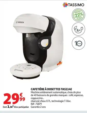 Auchan Cafetière à dosettes tas114e offre