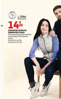 Auchan INEXTENSO Doudoune femme ou homme offre