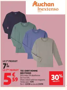 Auchan INEXTENSO Tee-shirt homme offre