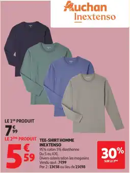 Auchan Tee-shirt homme inextenso offre