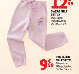 Auchan STITCH Pantalon fille offre