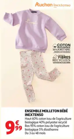 Auchan Ensemble molleton bébé inextenso offre