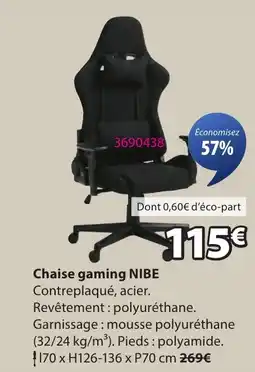 JYSK NIBE Chaise gaming offre