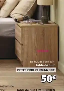 JYSK LIMFJORDEN Table de nuit offre