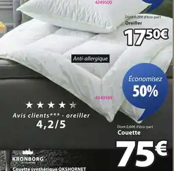JYSK OKSHORNET Couette synthétique offre