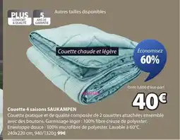 JYSK SAUKAMPEN Couette 4 saisons offre