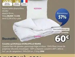 JYSK DUNLOPILLO MARIE Couette synthétique offre