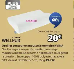 JYSK KVINA Oreiller contour en mousse à mémoire offre
