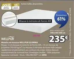 JYSK WELLPUR GLOMMA Matelas en mousse offre