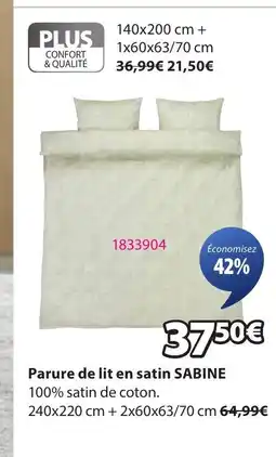 JYSK SABINE Parure de lit en satin offre