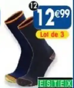 Maximo 3 paires de chaussettes non comprimantesspéciales chaussures montantes estex offre