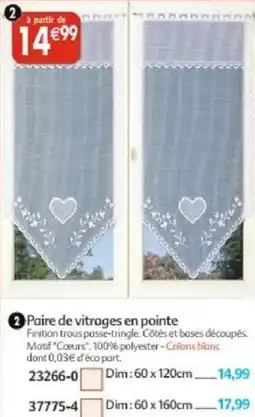 Maximo Paire de vitrages en pointe offre