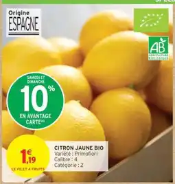 Intermarché Hyper CITRON JAUNE BIO offre
