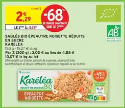 Intermarché Hyper Sablés Bio Épeautre Noisette Réduits en Sucre offre