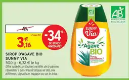 Intermarché Hyper Sirop d'Agave Bio Sunny Via offre