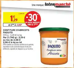 Intermarché Hyper CONFITURE D'ABRICOTS PAQUITO offre