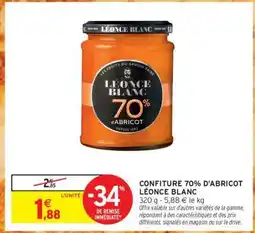 Intermarché Hyper CONFITURE 70% D'ABRICOT LÉONCE BLANC offre