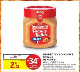 Intermarché Hyper Beurre De Cacahuètes Creamy Menguy's offre