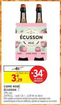 Intermarché Hyper CIDRE ROSÉ ÉCUSSON offre