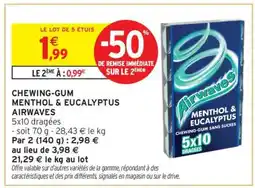 Intermarché Hyper Airwaves Chewing-Gum Menthol & Eucalyptus offre