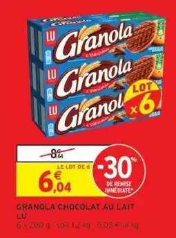Intermarché Hyper Granola Chocolat Au Lait Lu offre