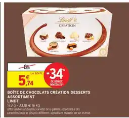 Intermarché Hyper BOÎTE DE CHOCOLATS CRÉATION DESSERTS ASSORTIMENT offre