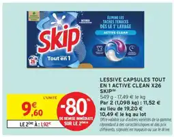 Intermarché Hyper Skip Tout en 1 Active Clean X26 offre