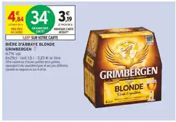 Intermarché Hyper BIÈRE D'ABBAYE BLONDE GRIMBERGEN offre