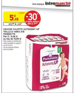 Intermarché Hyper COUCHE CULOTTE AUTONOMY UP TAILLE 6 +16KG X18 POMMETTE offre
