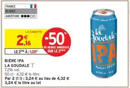 Intermarché BIÈRE IPA LA GOUDALE offre