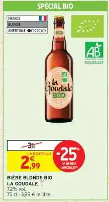 Intermarché Bière blonde Bio LA GOUDALE offre