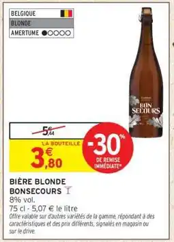 Intermarché BIÈRE BLONDE BONSECOURS offre