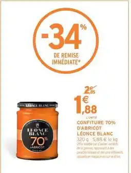 Intermarché Hyper CONFITURE 70% D'ABRICOT LÉONCE BLANC offre