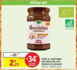 Intermarché PÂTE À TARTINER BIO NOCCIOLATA RIGONI DI ASIAGO offre