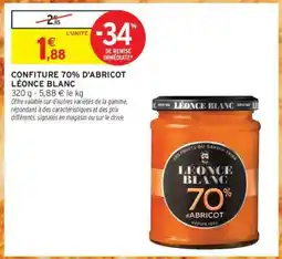 Intermarché CONFITURE 70% D'ABRICOT LÉONCE BLANC offre